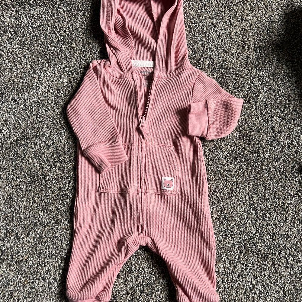 Carter's Pink Hooded Baby Footie